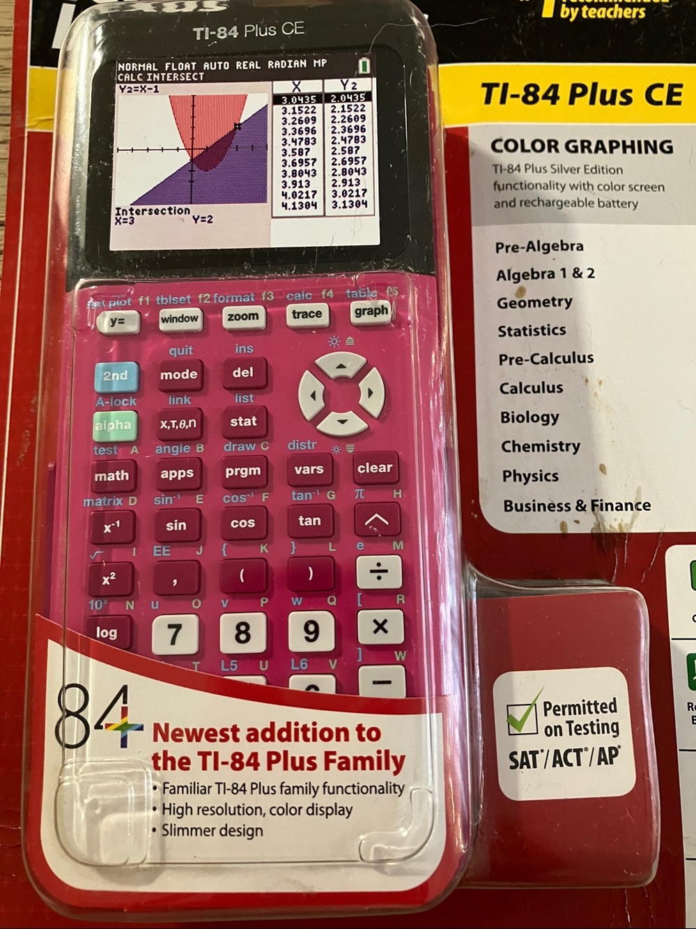Texas Instruments TI-84 Plus CE Graphing Calculator - Pink Packaging - Picture 2 of 3